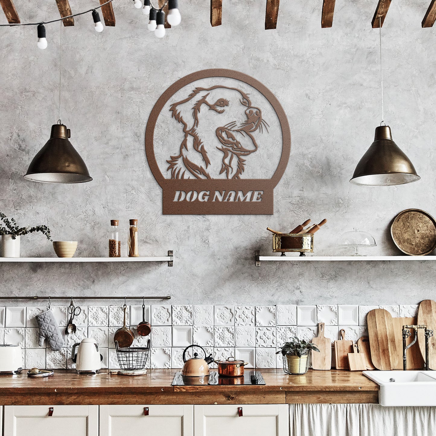 Custom name for Golden Retriever, Personalized Dog Silhouette Metal Sign, Gift for Dog Lovers, metal wall art home decor