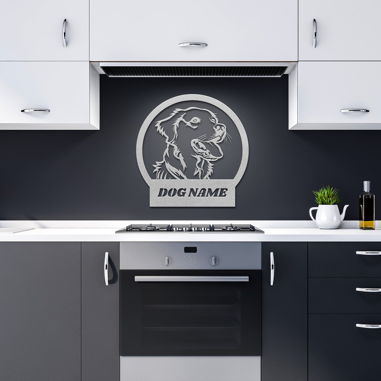 Custom name for Golden Retriever, Personalized Dog Silhouette Metal Sign, Gift for Dog Lovers, metal wall art home decor