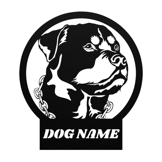 Custom name for Rottweiler, Personalized Dog Silhouette Metal Sign, Gift for Dog Lovers, metal wall art home decor