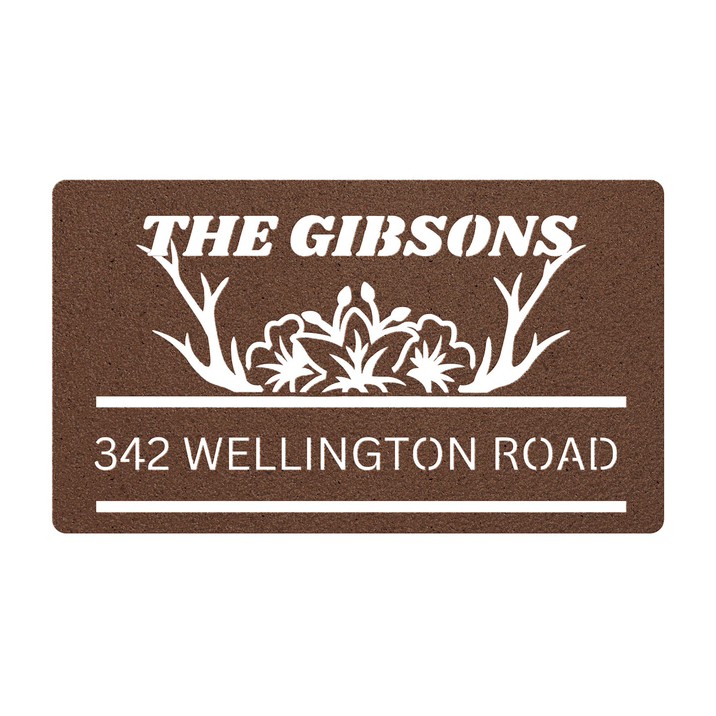 Customizable Deer Antler Family Name And Address Monogram Sign, Deer Antler Decor