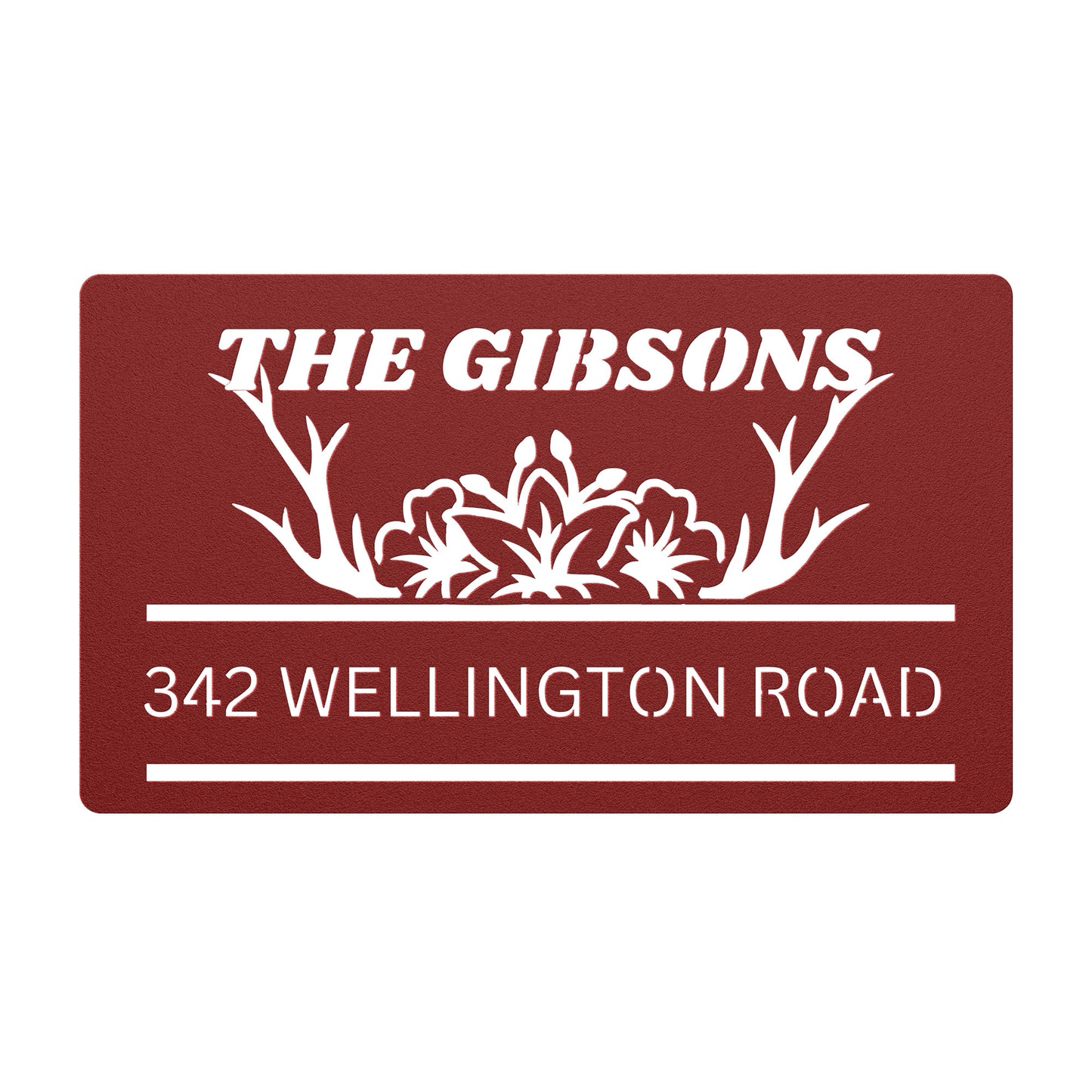 Customizable Deer Antler Family Name And Address Monogram Sign, Deer Antler Decor