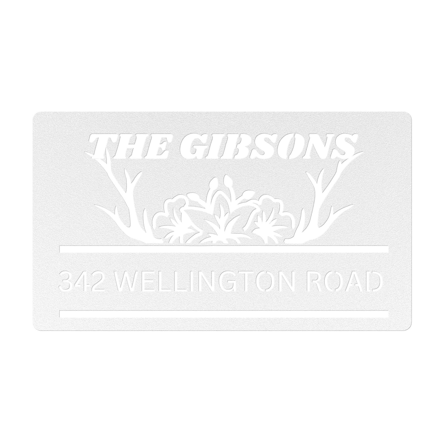 Customizable Deer Antler Family Name And Address Monogram Sign, Deer Antler Decor