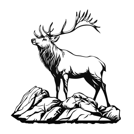 Deer Elk Metal Sign, Deer Buck Art, Cabin Decoration, Housewarming Gift