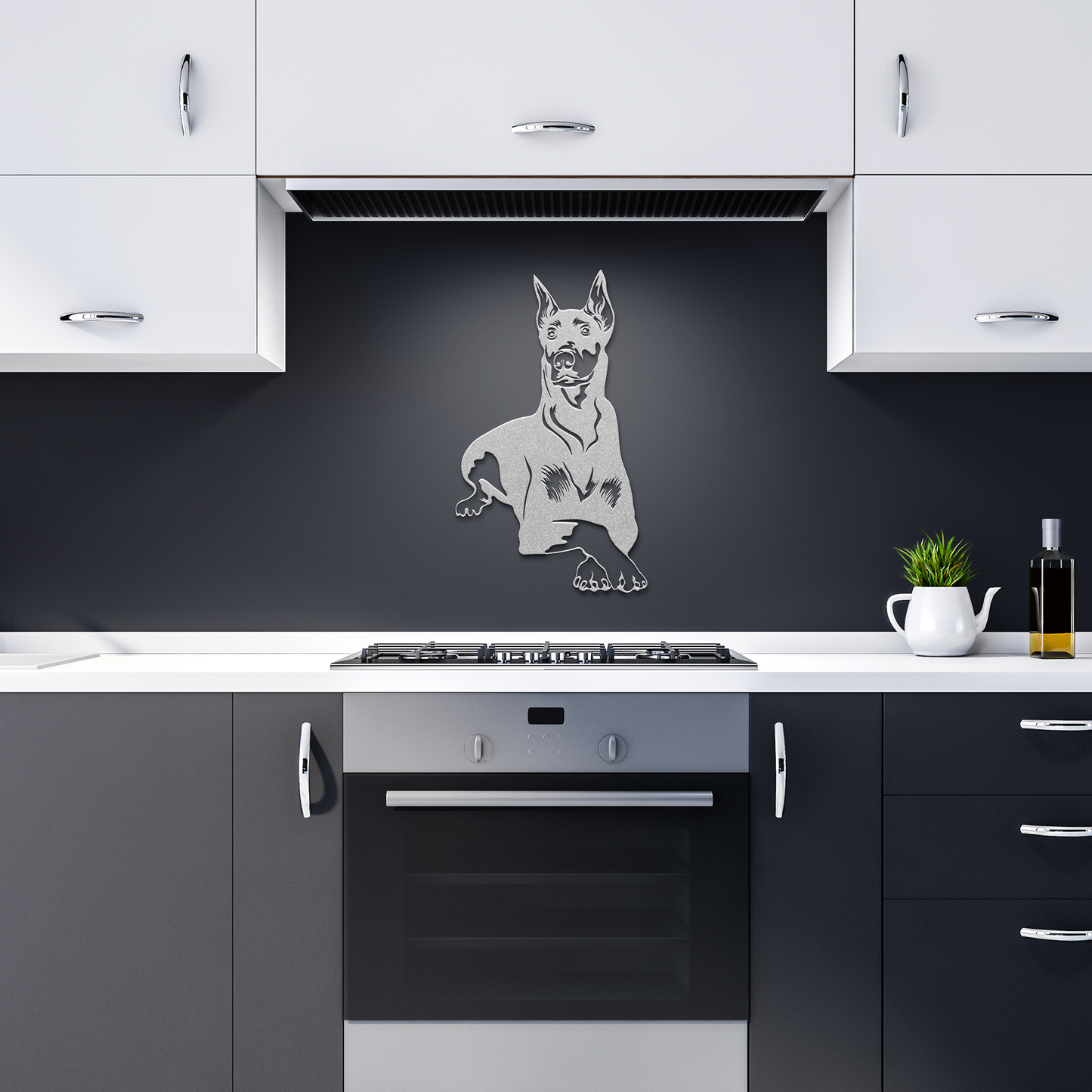 Doberman_Pinscher_Metal_Sign_Doberman_D_Silver_Dark_Kitchen_Mockup.png