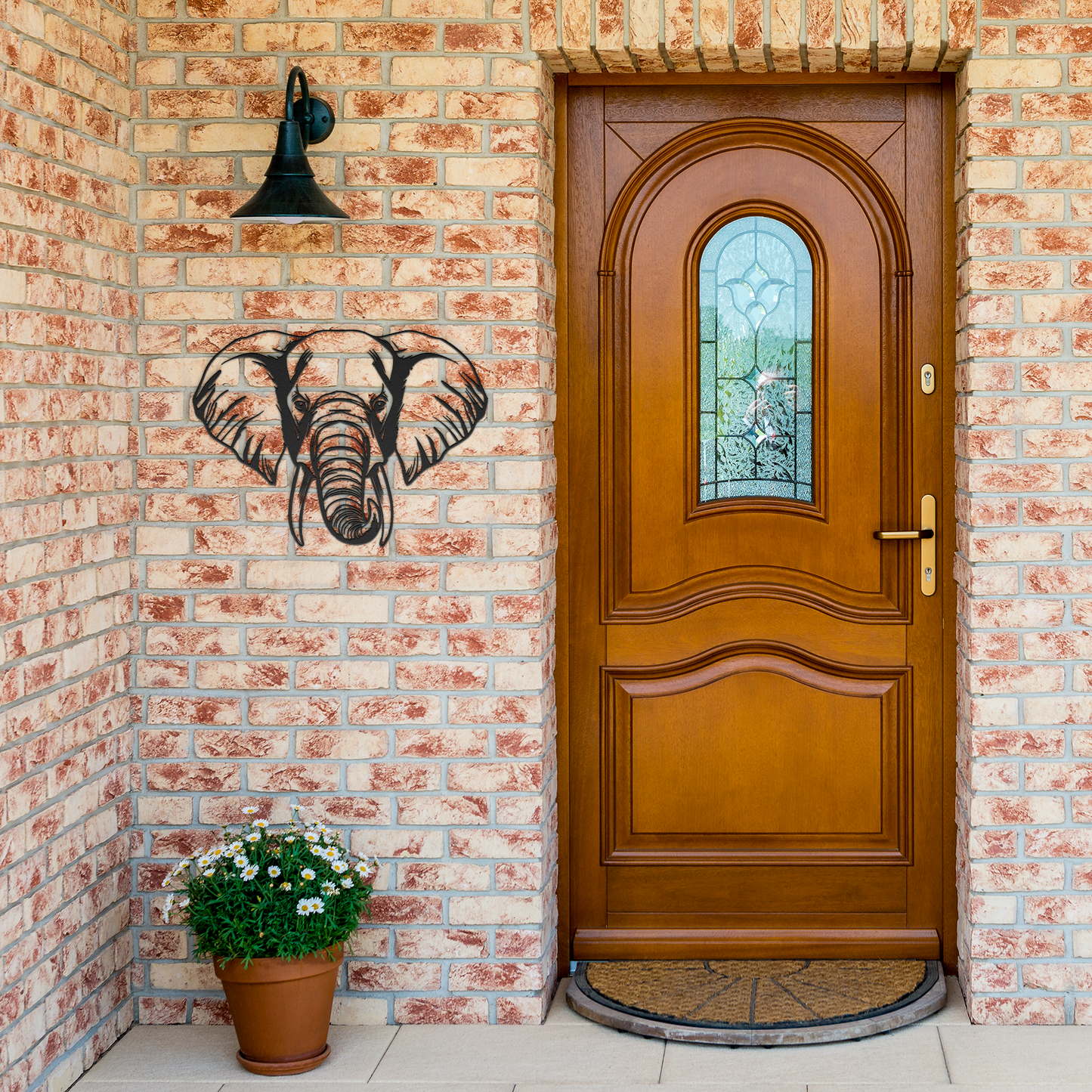 Elephant_Head_Metal_Wall_Art_Wildlife_L_Black_Brick_Entrance_Mockup.png