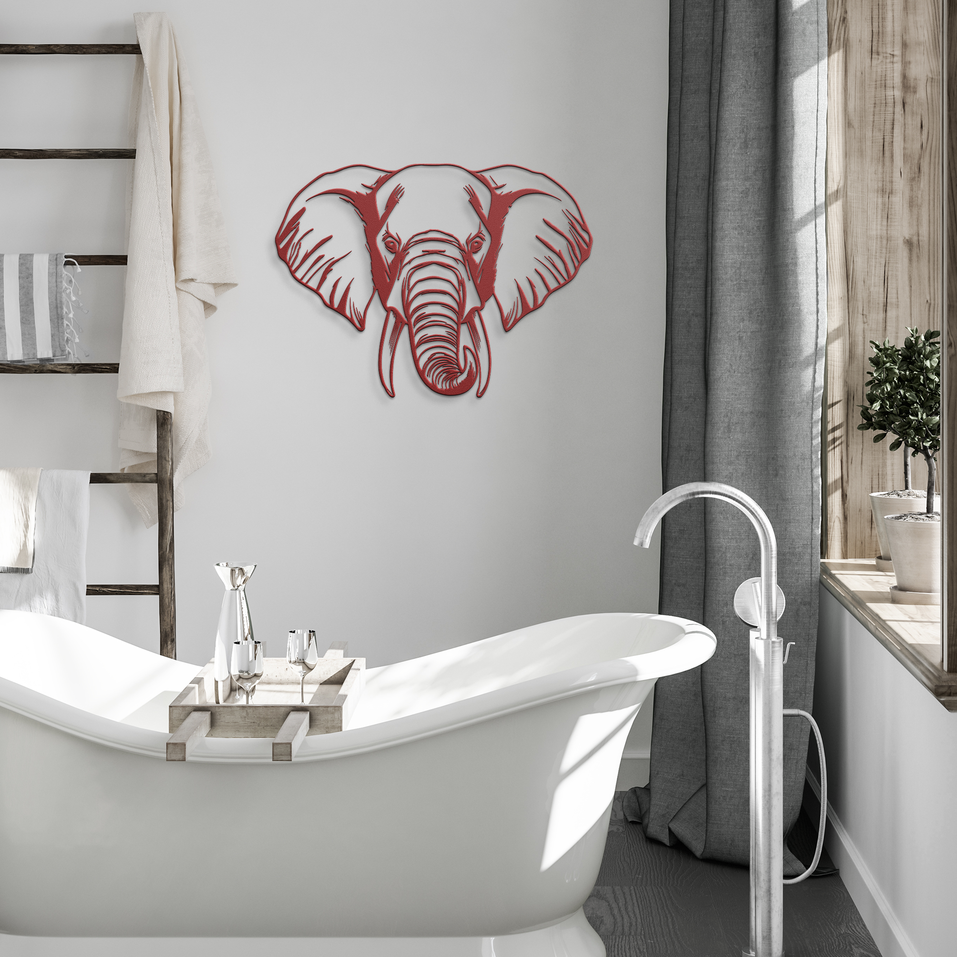 Elephant_Head_Metal_Wall_Art_Wildlife_L_Red_Modern_Bathroom_Mockup.png