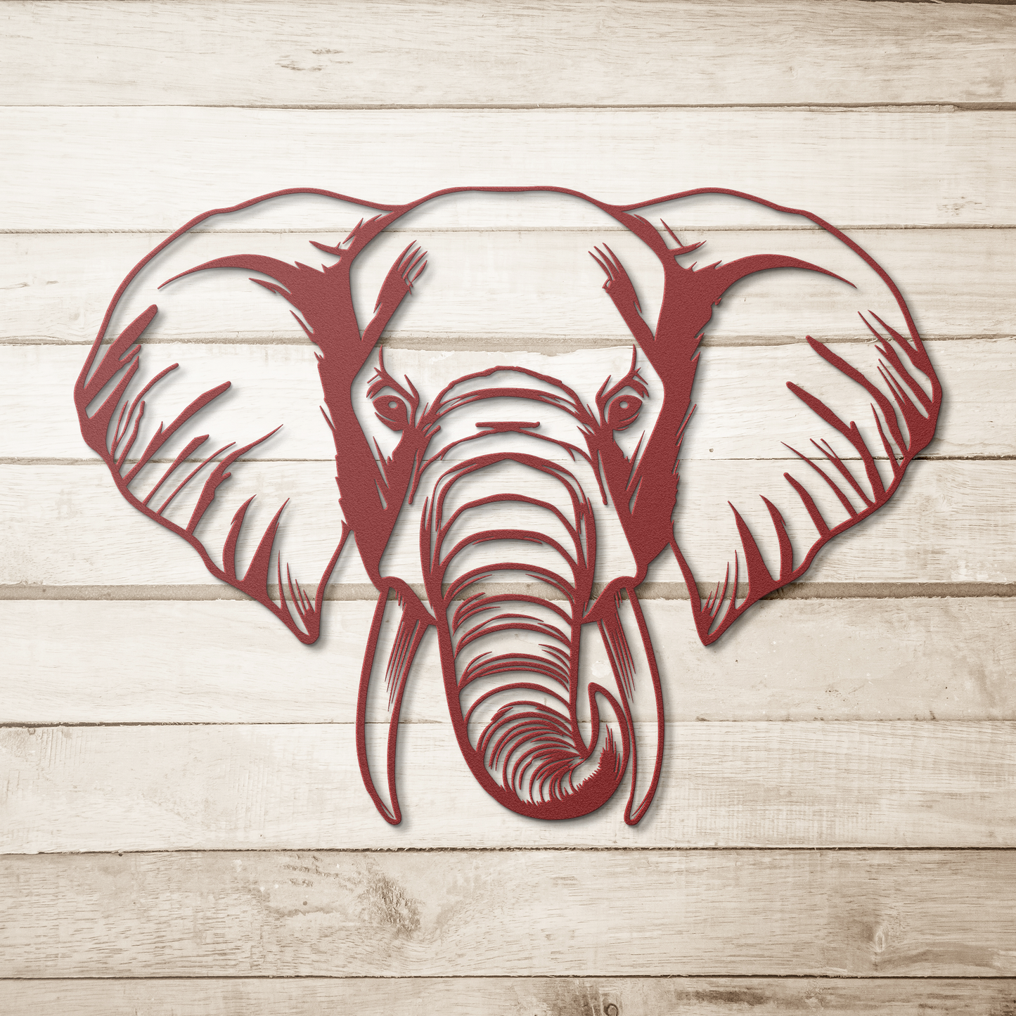 Elephant_Head_Metal_Wall_Art_Wildlife_L_Red_Simple_Wood_BKGD_Mockup.png