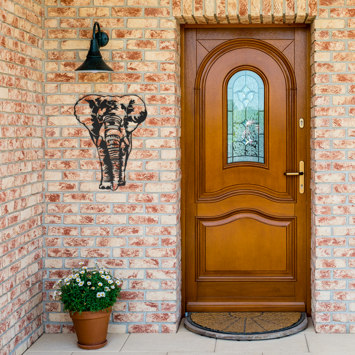 Elephant_Metal_Wall_Art_Wildlife_Lover__Black_Brick_Entrance_Mockup.png
