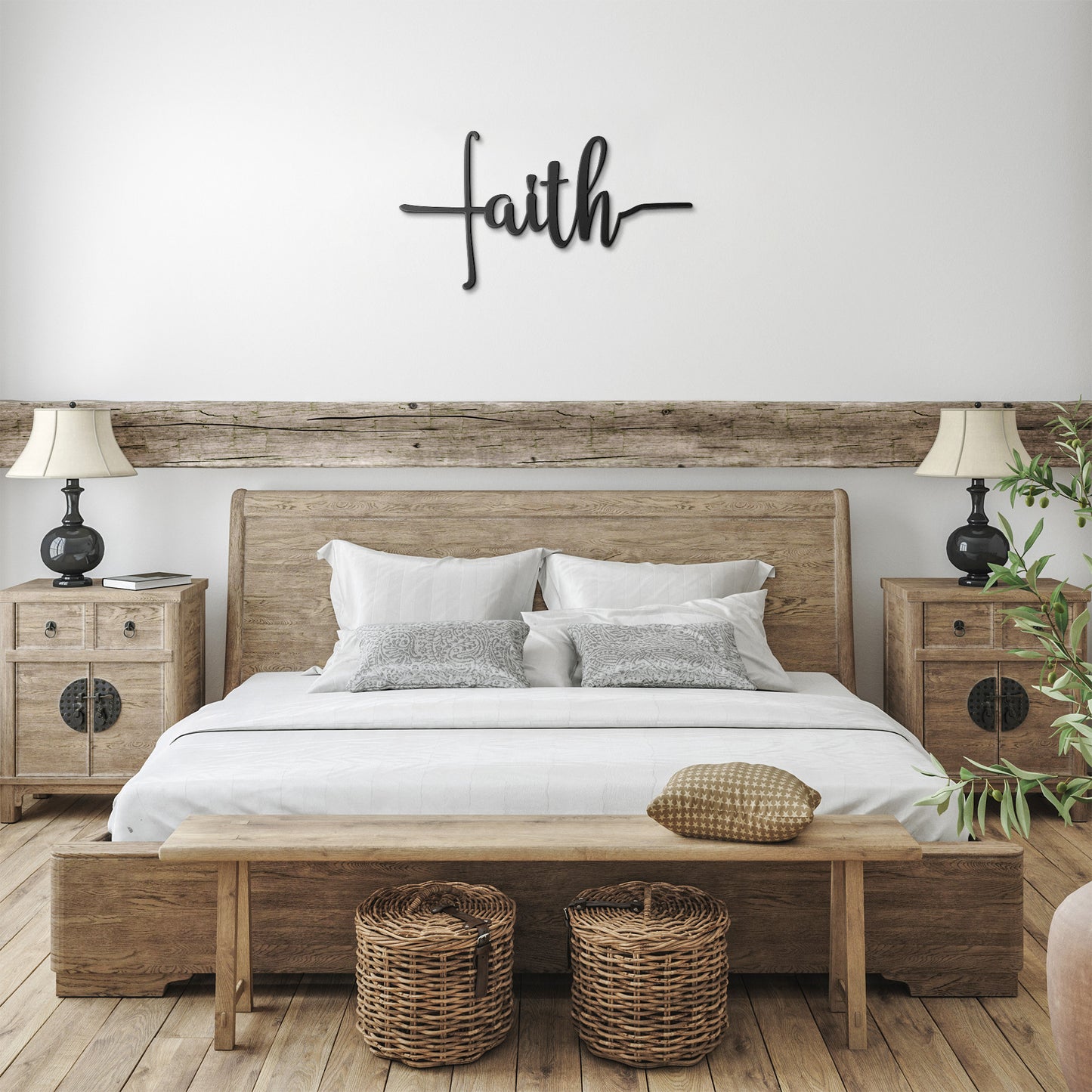 Faith Metal Word Art, Metal Words, Christian Sign, Metal Wall Art, Housewarming Gift, Rustic Metal Wall Art
