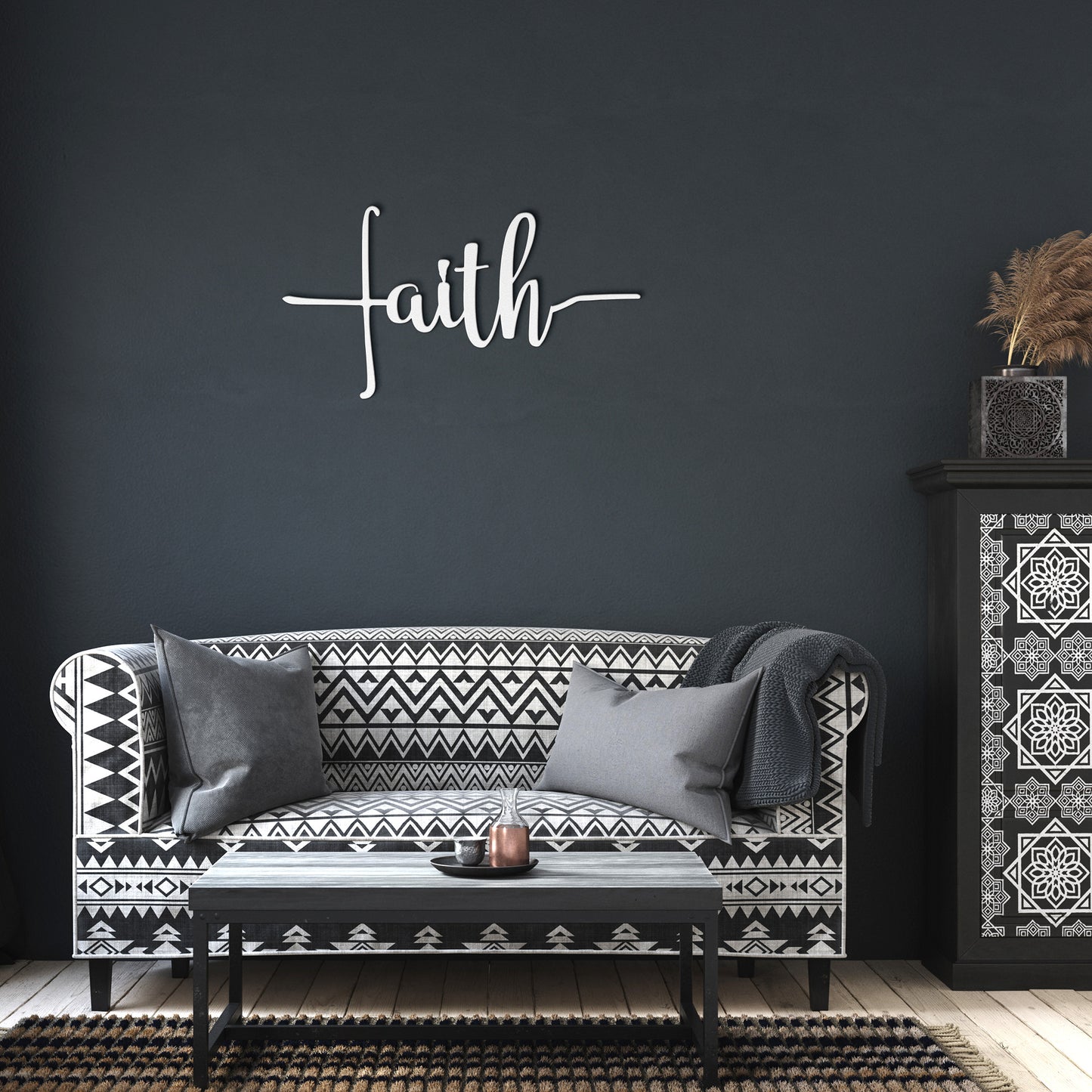 Faith Metal Word Art, Metal Words, Christian Sign, Metal Wall Art, Housewarming Gift, Rustic Metal Wall Art