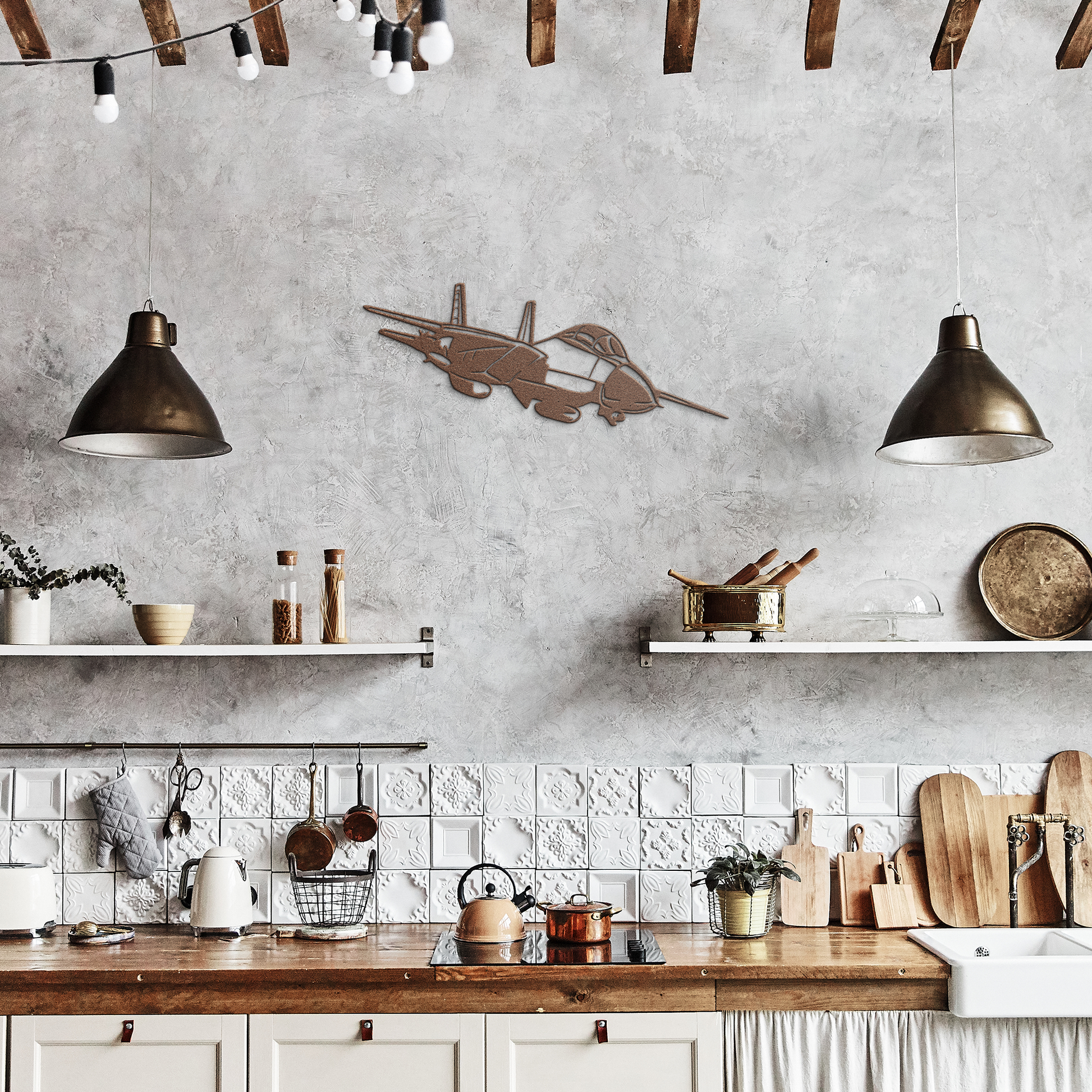 Fighter_Jet_Aircraft_Metal_Wall_Art_Gif_Copper_Rustic_Kitchen_Mockup.png