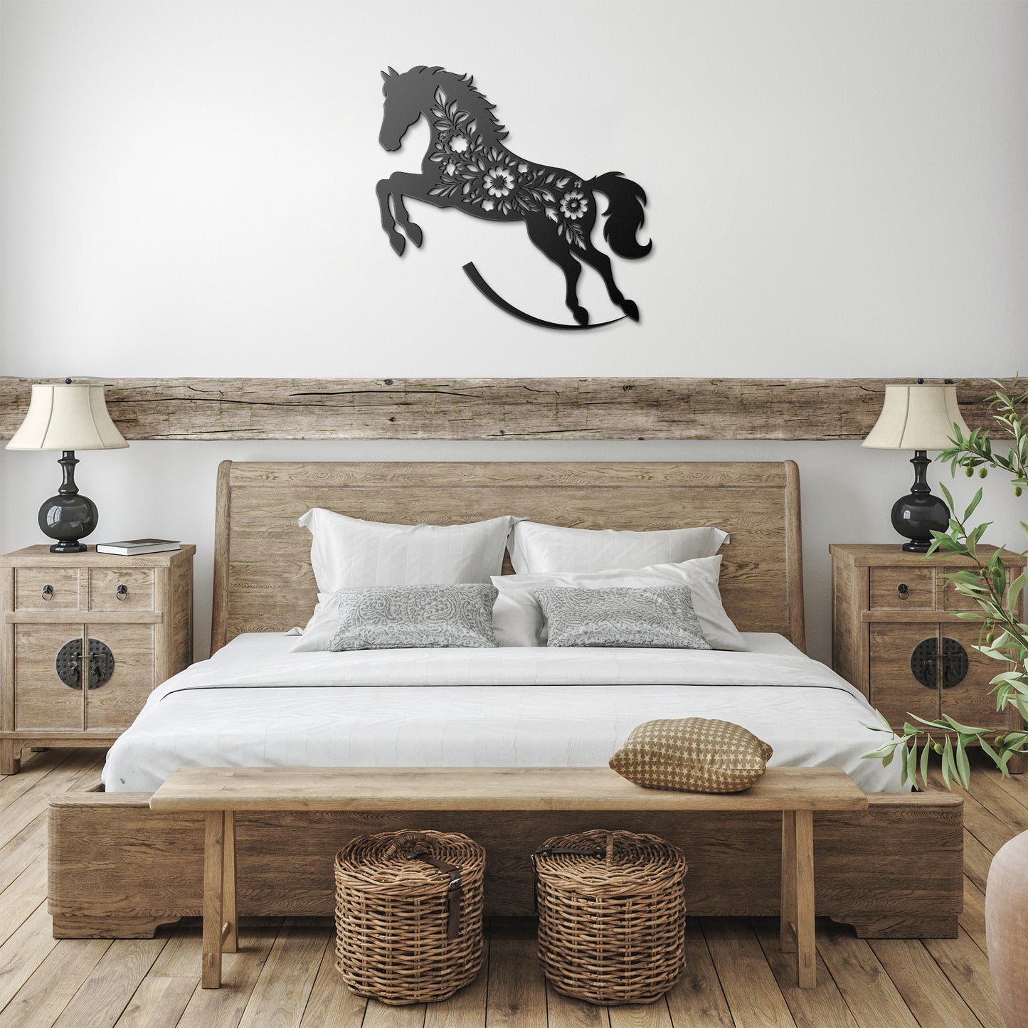 Floral Horse Silhouette