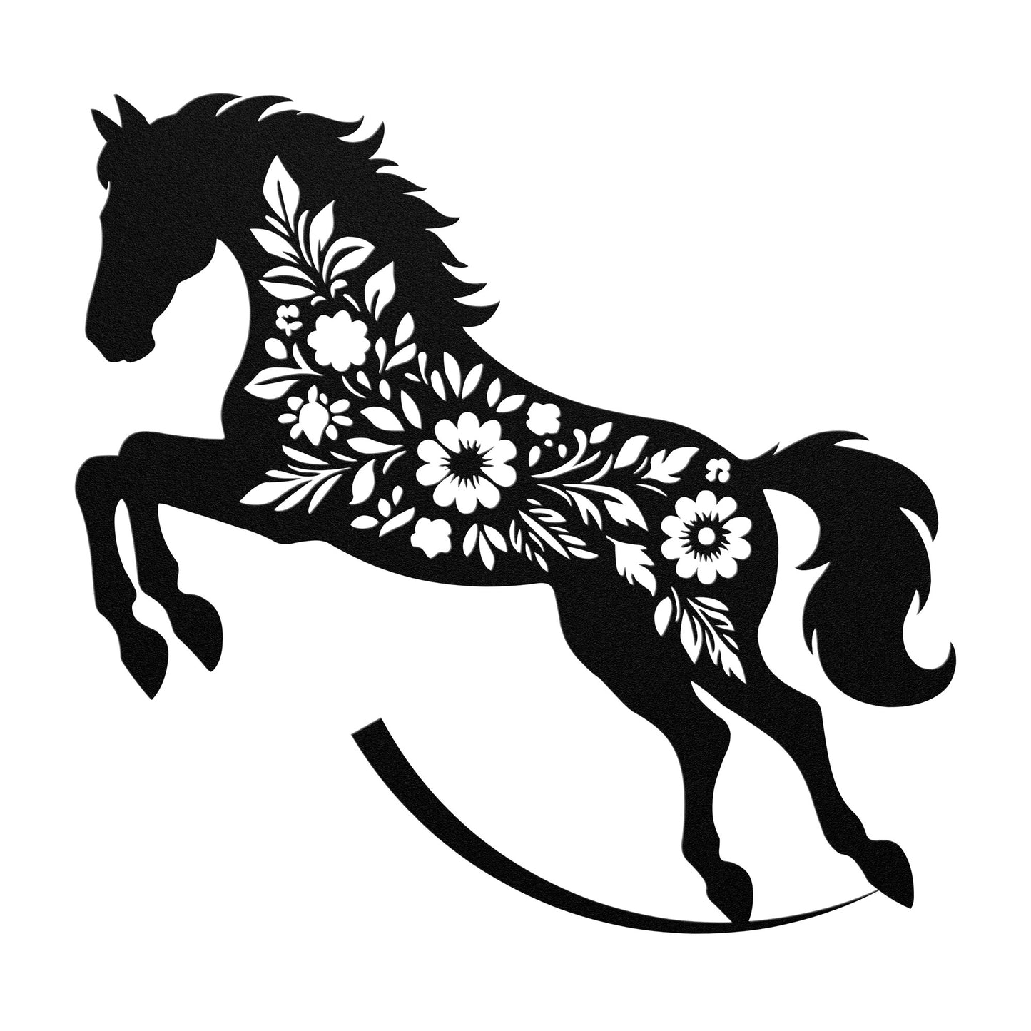 Floral Horse Silhouette