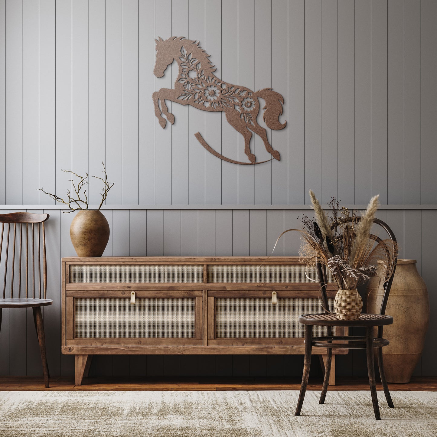 Floral Horse Silhouette