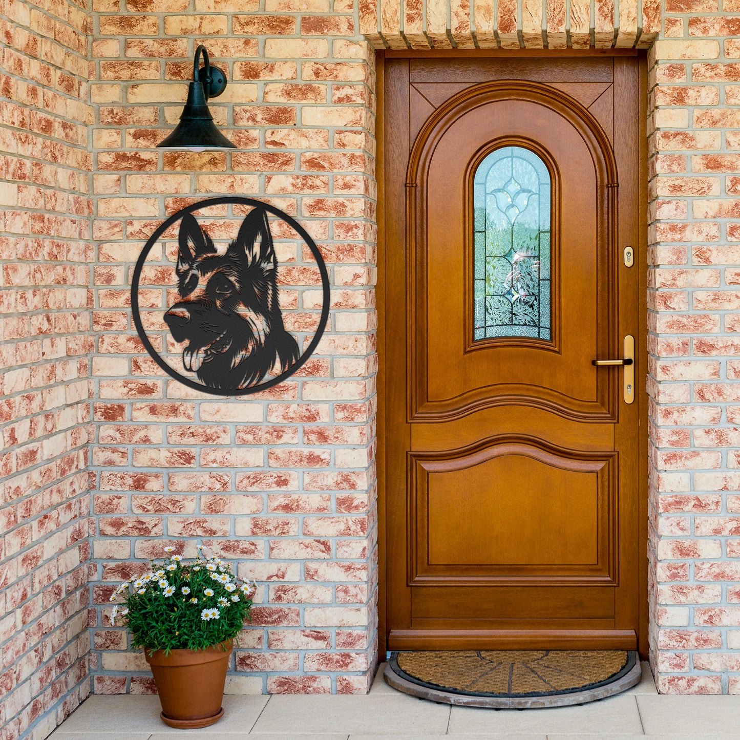 German Shepherd Dog Silhouette Metal Sign