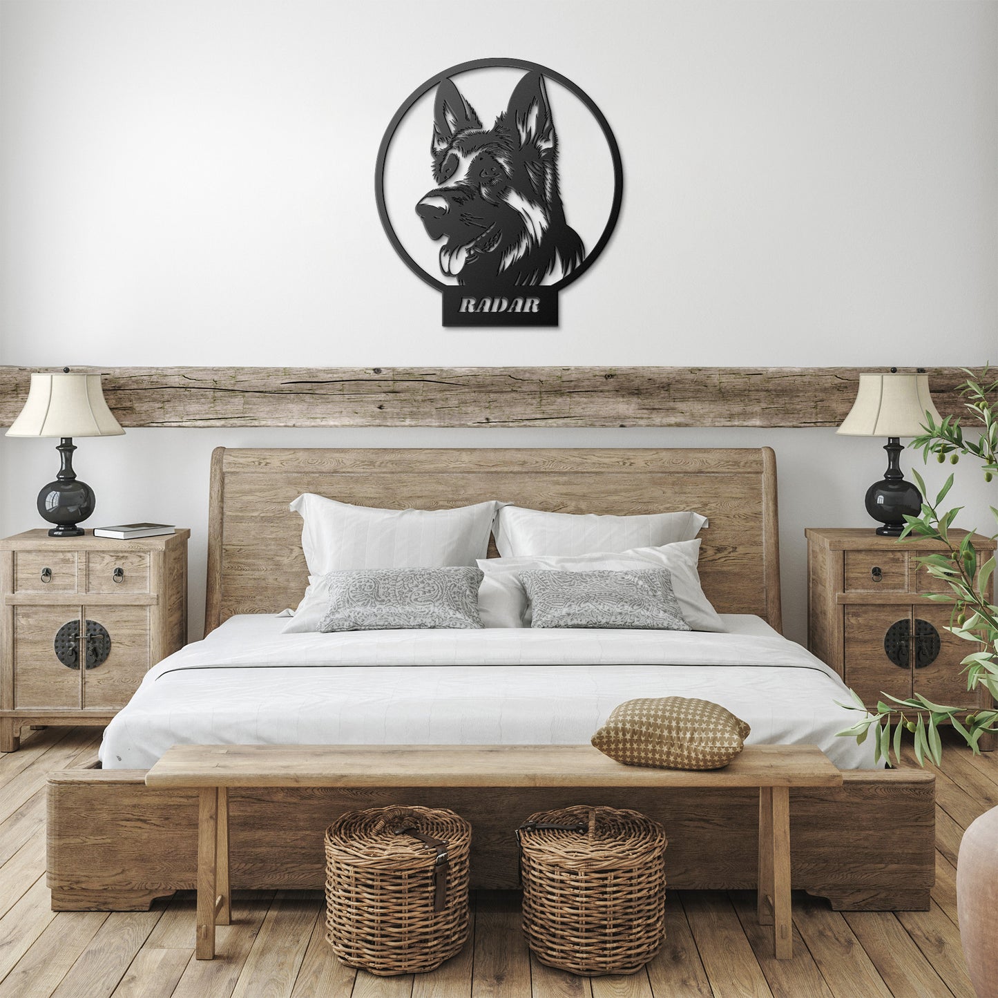 German Shepherd Dog Silhouette Metal Sign