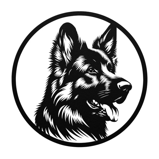 German Shepherd Dog Silhouette Metal Sign