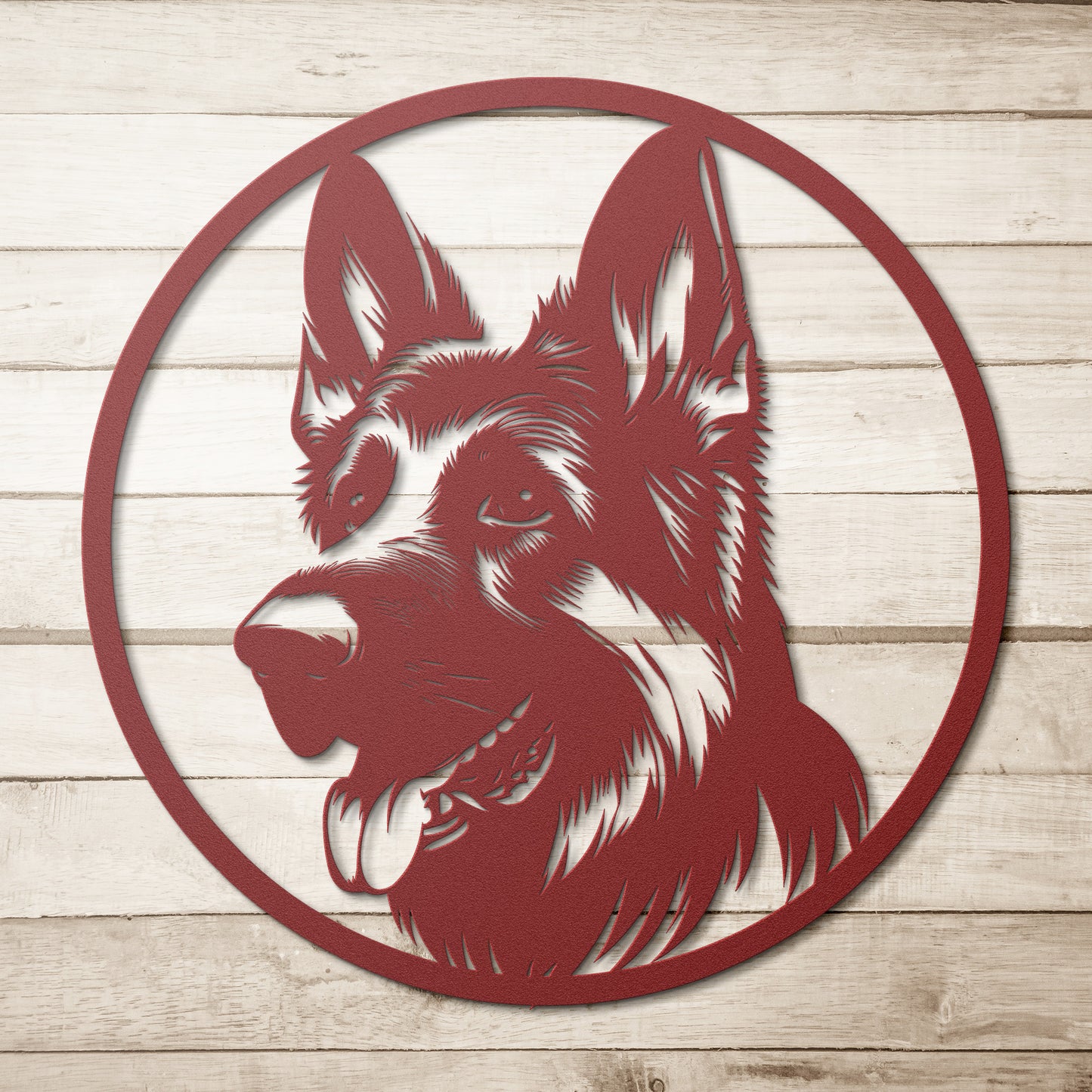 German Shepherd Dog Silhouette Metal Sign