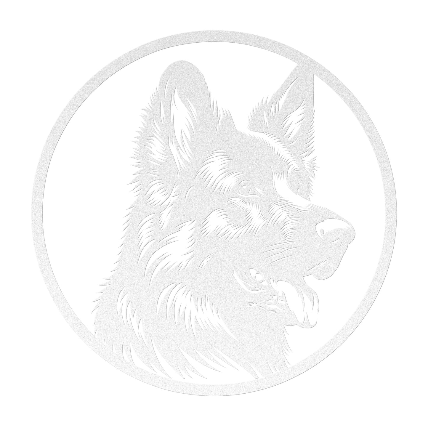 German Shepherd Dog Silhouette Metal Sign