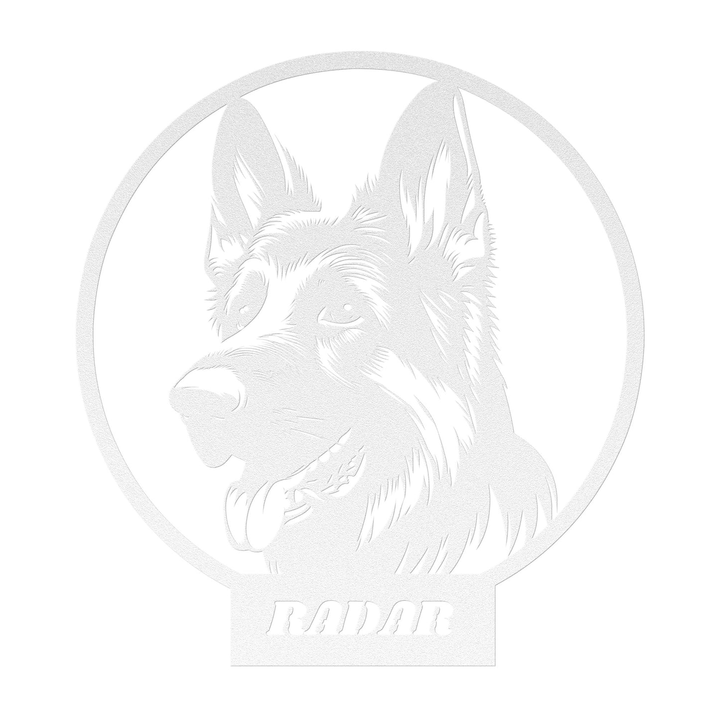 German Shepherd Dog Silhouette Metal Sign