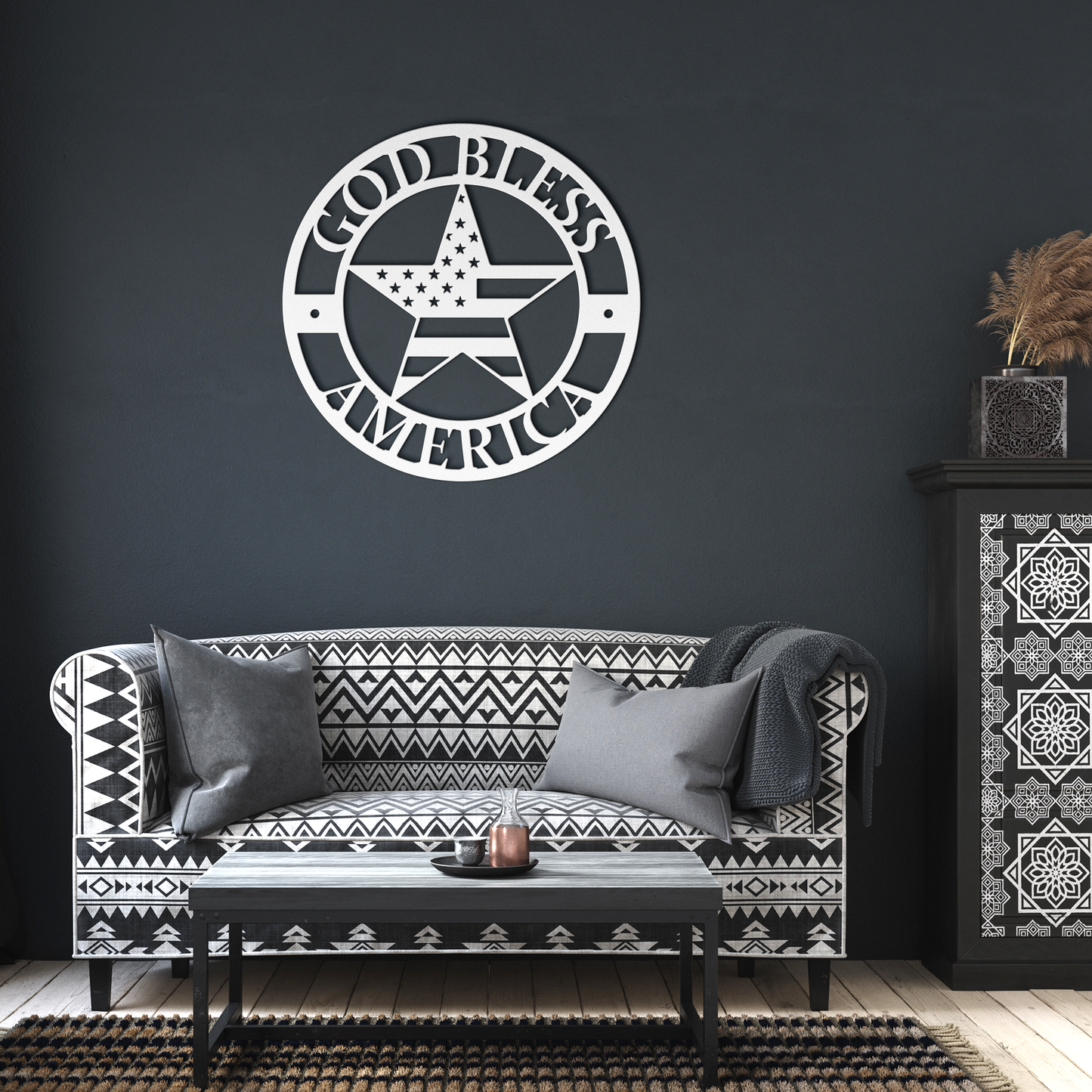 God_Bless_America_Metal_Sign_USA_Flag_M_White_Dark_Living_Room_Mockup.png