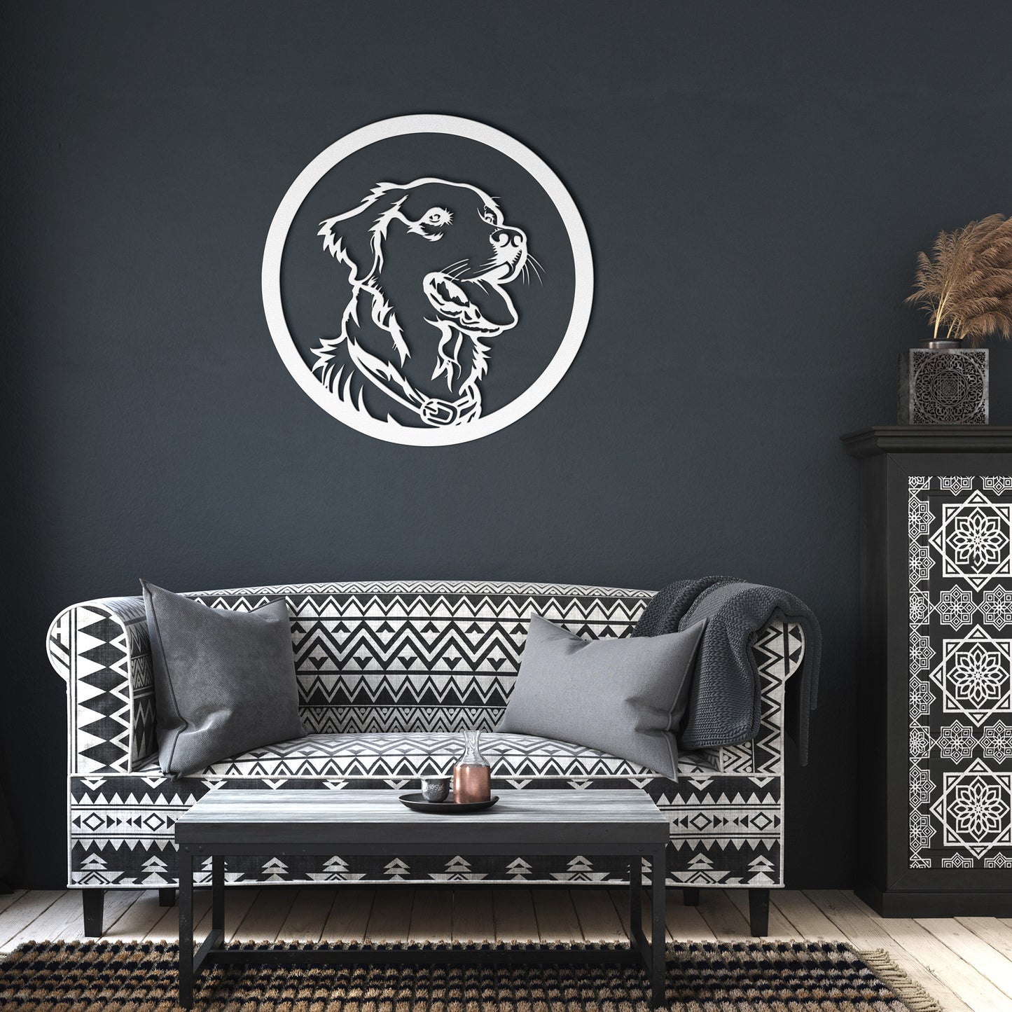 Golden Retriever Dog Silhouette Metal Sign, Gift for Dog Lovers, metal wall art home decor