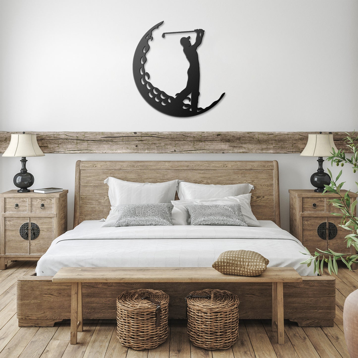 Golf Silhouette Metal Wall Decor, Gift for Golf Player, Sport Decor, Office Decor, Man Cave