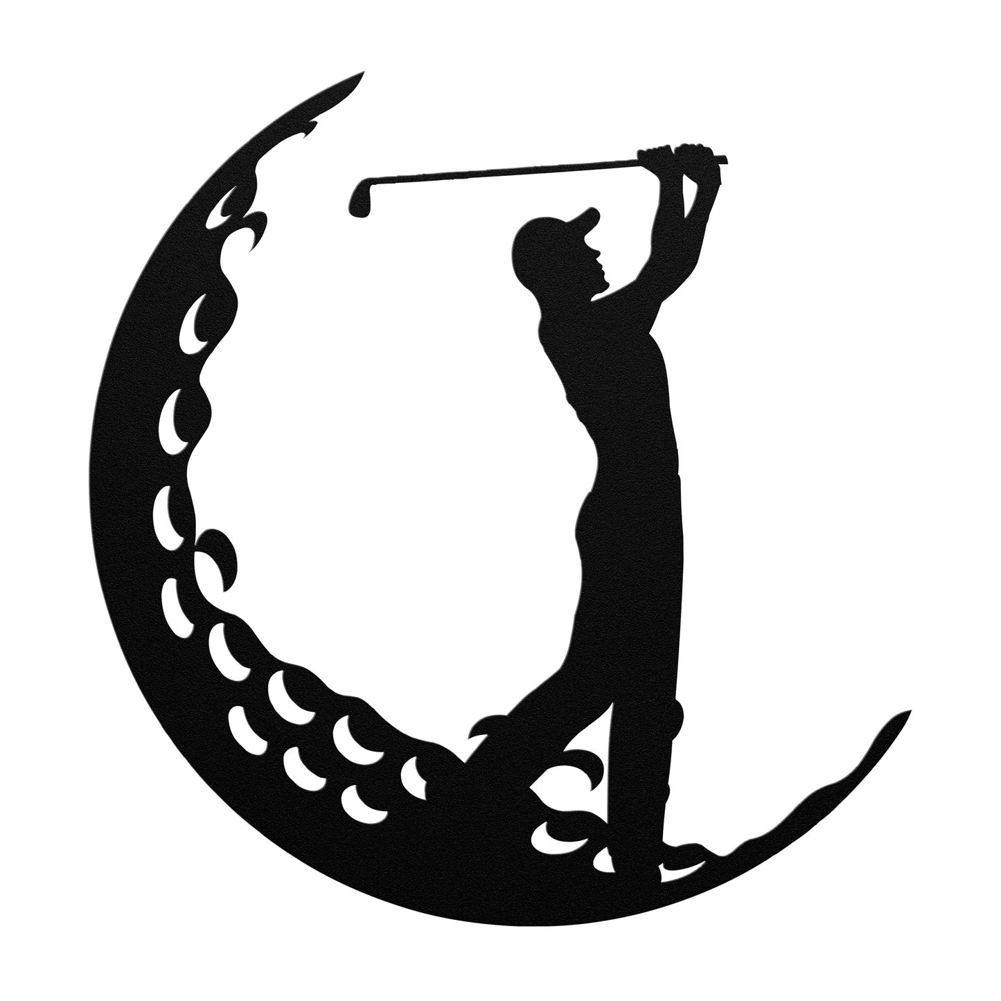 Golf Silhouette Metal Wall Decor, Gift for Golf Player, Sport Decor, Office Decor, Man Cave