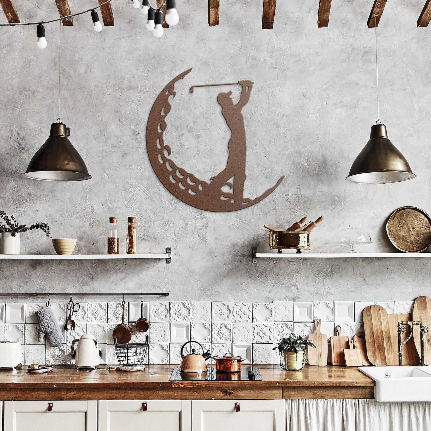 Golf Silhouette Metal Wall Decor, Gift for Golf Player, Sport Decor, Office Decor, Man Cave