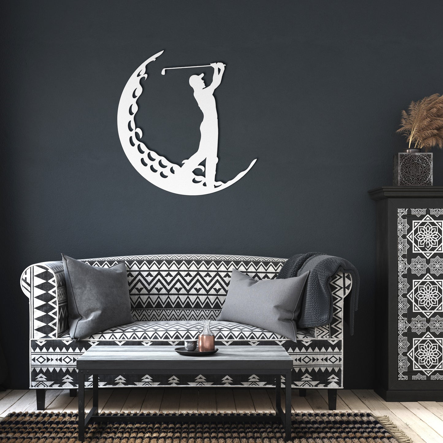 Golf Silhouette Metal Wall Decor, Gift for Golf Player, Sport Decor, Office Decor, Man Cave