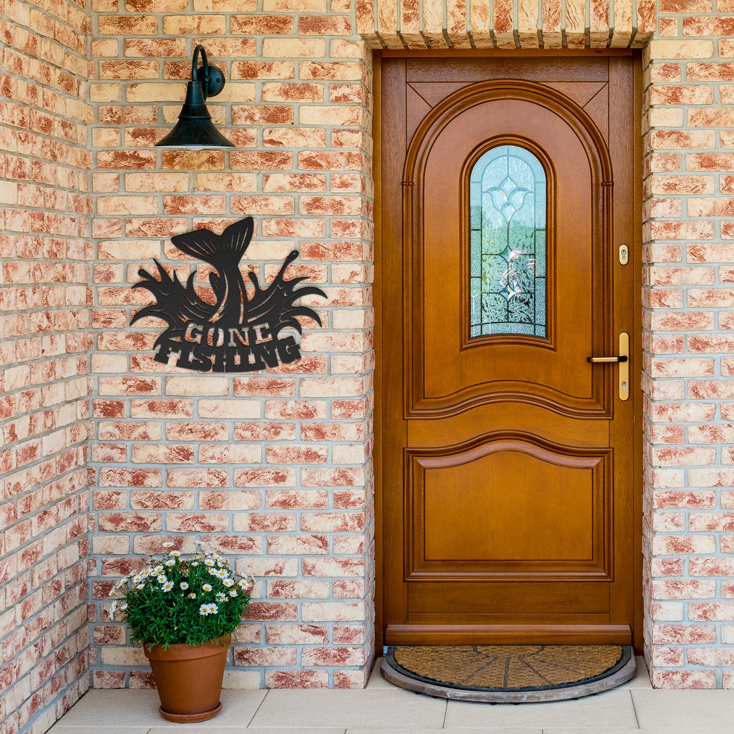 Gone fishing wall sign, Metal Fishing Sign, Metal Fish Decor, Backyard Sign