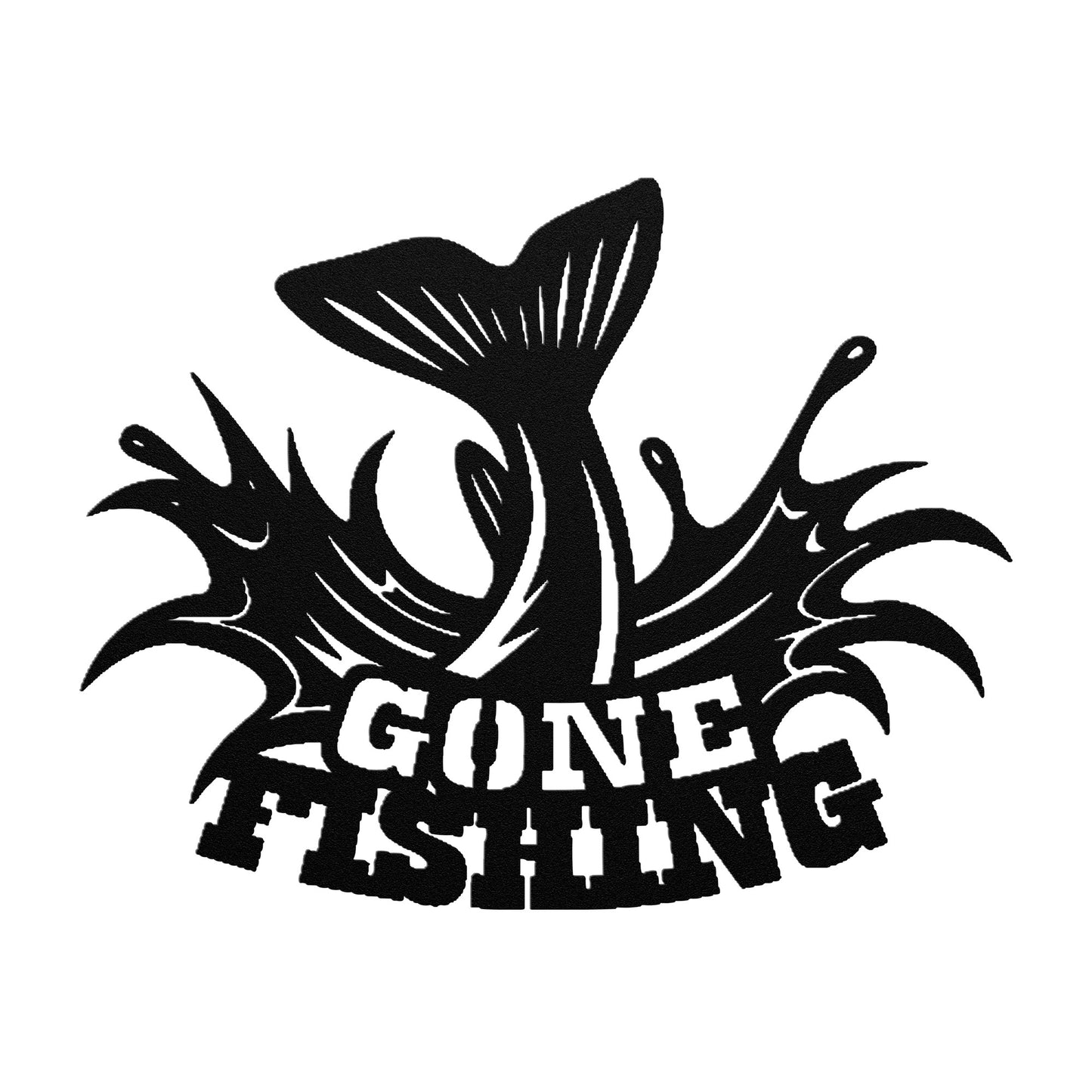 Gone fishing wall sign, Metal Fishing Sign, Metal Fish Decor, Backyard Sign