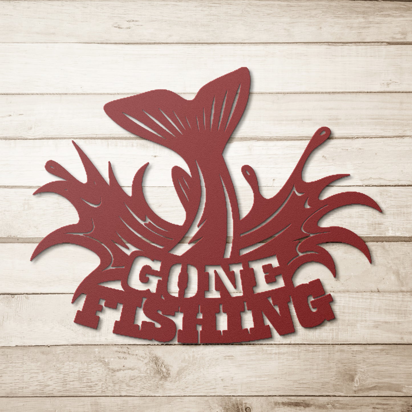 Gone fishing wall sign, Metal Fishing Sign, Metal Fish Decor, Backyard Sign