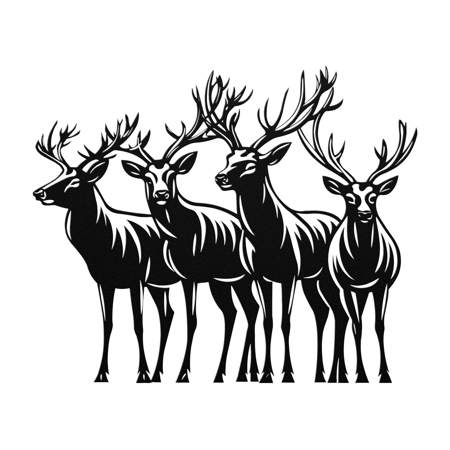 Group of Deer Elk Metal Sign, Deer Buck Art, Cabin Decoration, Housewarming Gift