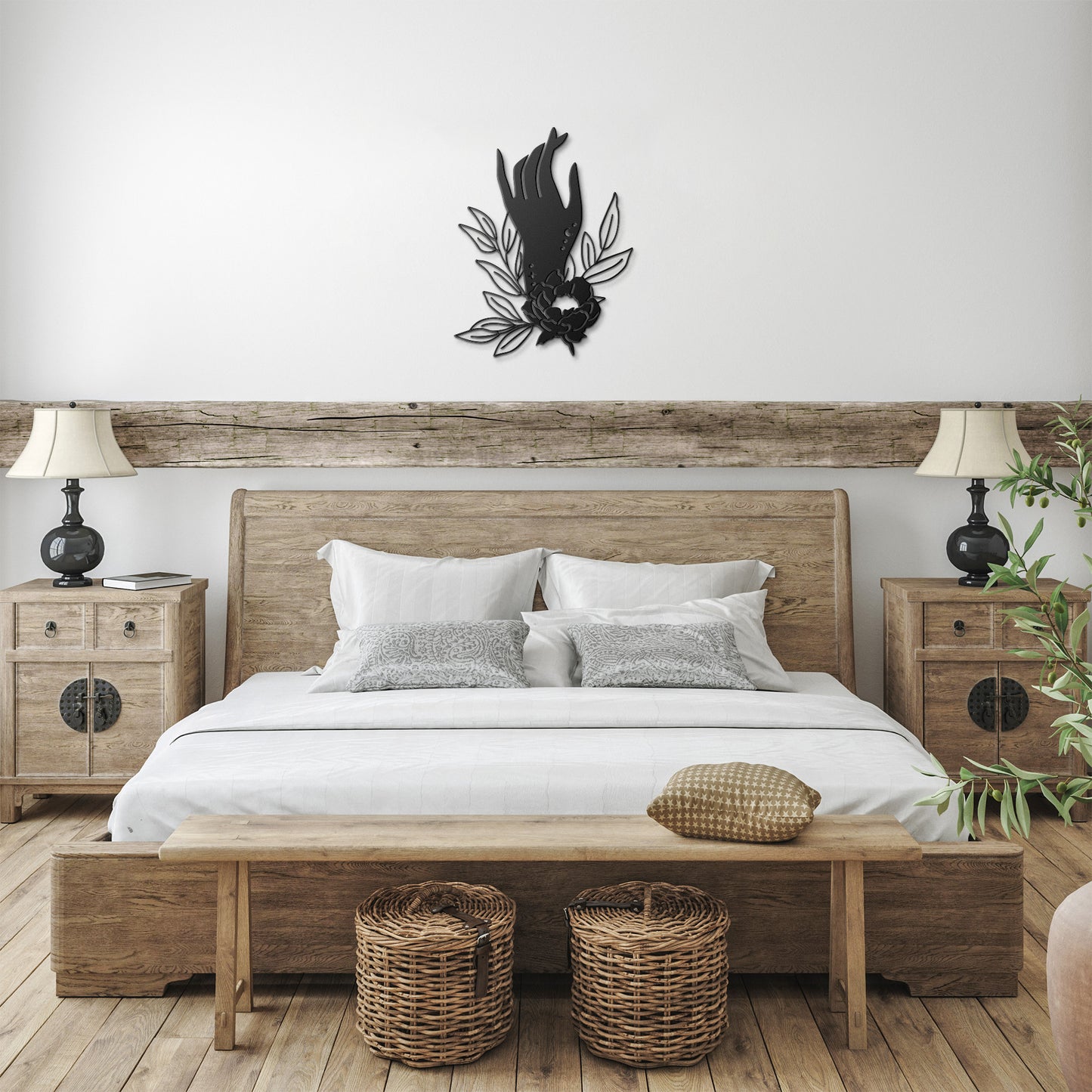 Hand and Flower celestial metal sign, Celestial Art, Home Decor, Metal Sign Wall Art