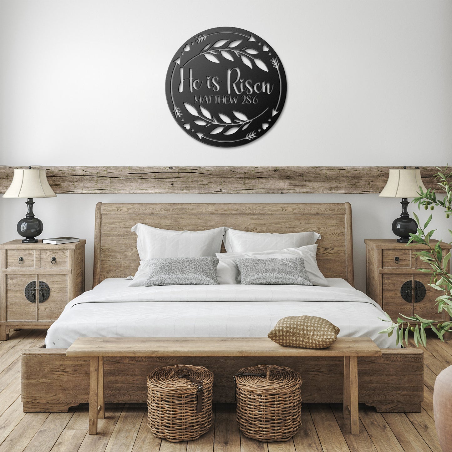 He is Risen Metal Wall Sign, Easter Sign, Faith Decor, Spring Decoration, Home Decor, Christian Metal Art