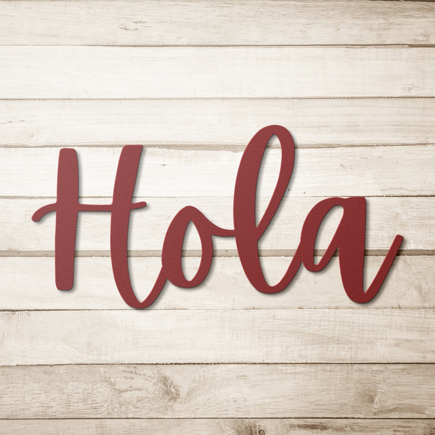 Hola Spanish Metal Wall Art, Metal Words, Front Door & Living room Wall Art, Housewarming Gift, Rustic Metal Wall Art