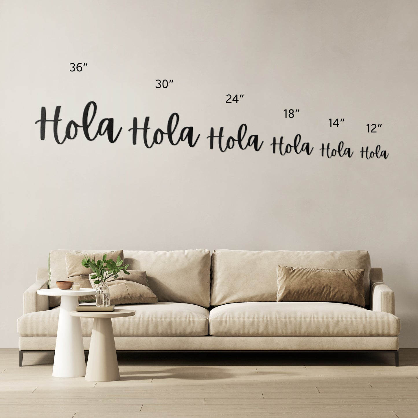 Hola Spanish Metal Wall Art, Metal Words, Front Door & Living room Wall Art, Housewarming Gift, Rustic Metal Wall Art