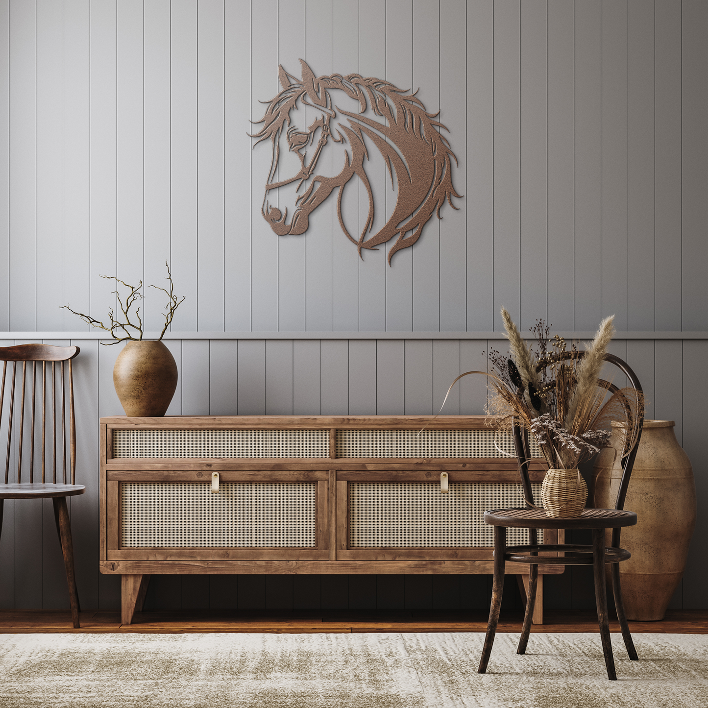 Horse_Head_Metal_Sign_Western_Decor_Ho_Copper_Rustic_Hallway_Mockup.png