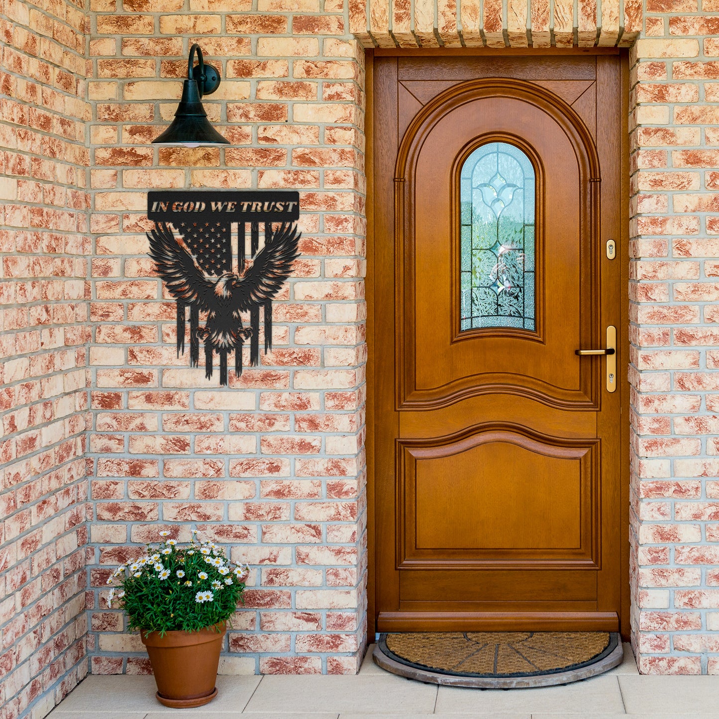 IN GOD WE TRUST AMERICAN EAGLE, USA FLAG, VETERAN GIFT, PATRIOTIC GIFT, FAITH INSPIRED METAL SIGN