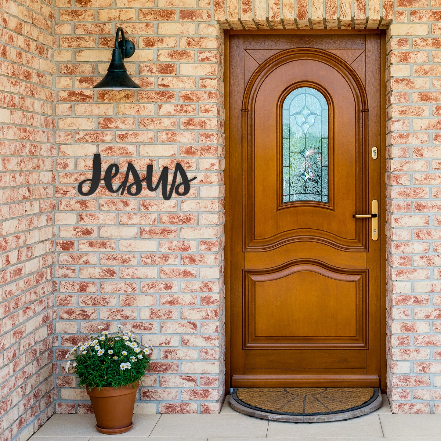 Jesus Metal Word Wall Art, Christian Decor, Metal Words, Front Door & Living room Wall Art, Housewarming Gift, Rustic Metal Wall Art
