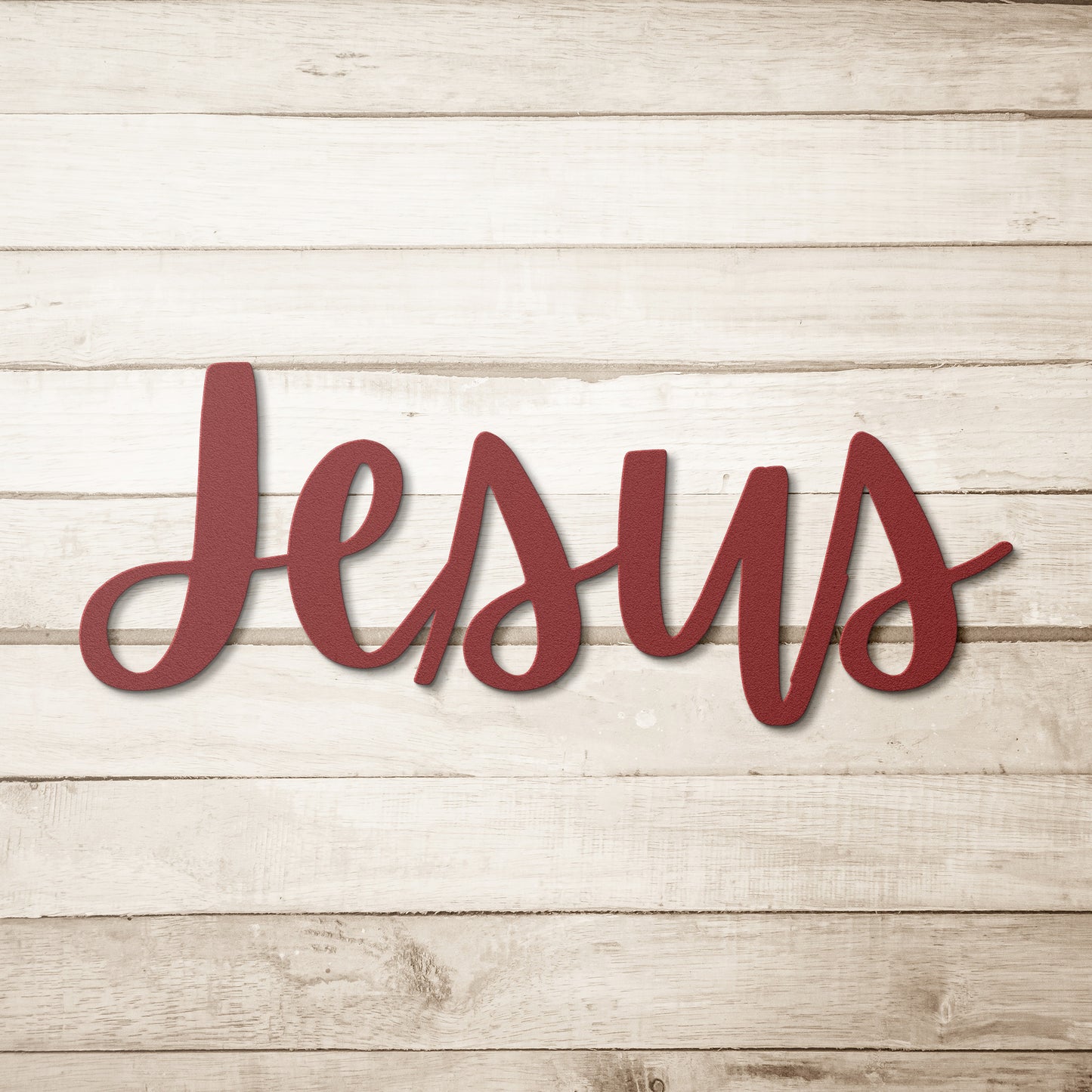 Jesus Metal Word Wall Art, Christian Decor, Metal Words, Front Door & Living room Wall Art, Housewarming Gift, Rustic Metal Wall Art