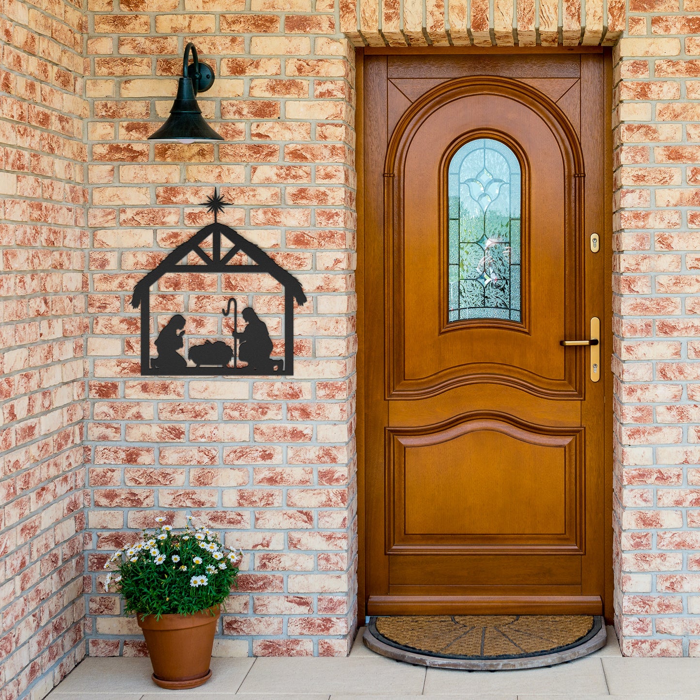 Jesus Nativity scene, Xmas Jesus, Christian Sign, Metal Wall Art, Housewarming Gift,