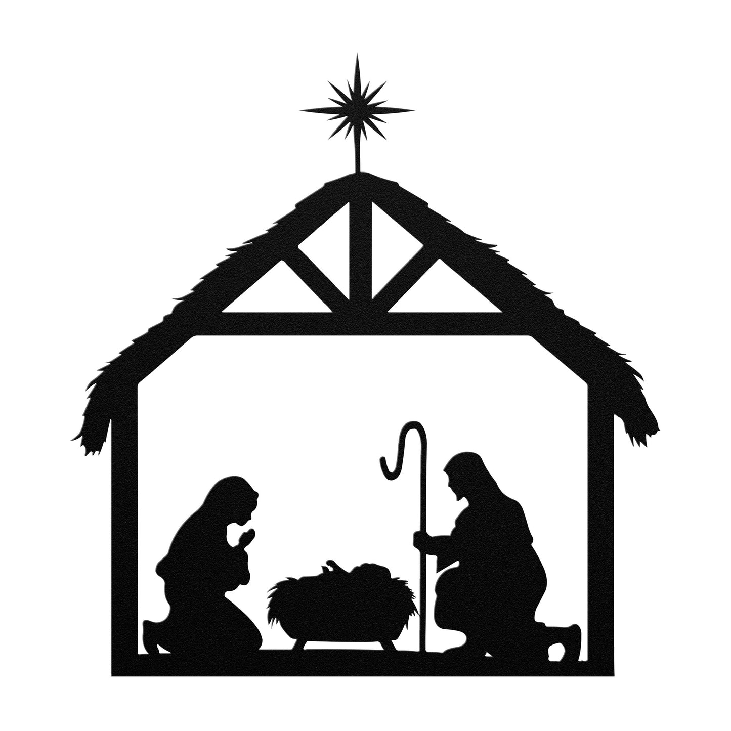 Jesus Nativity scene, Xmas Jesus, Christian Sign, Metal Wall Art, Housewarming Gift,