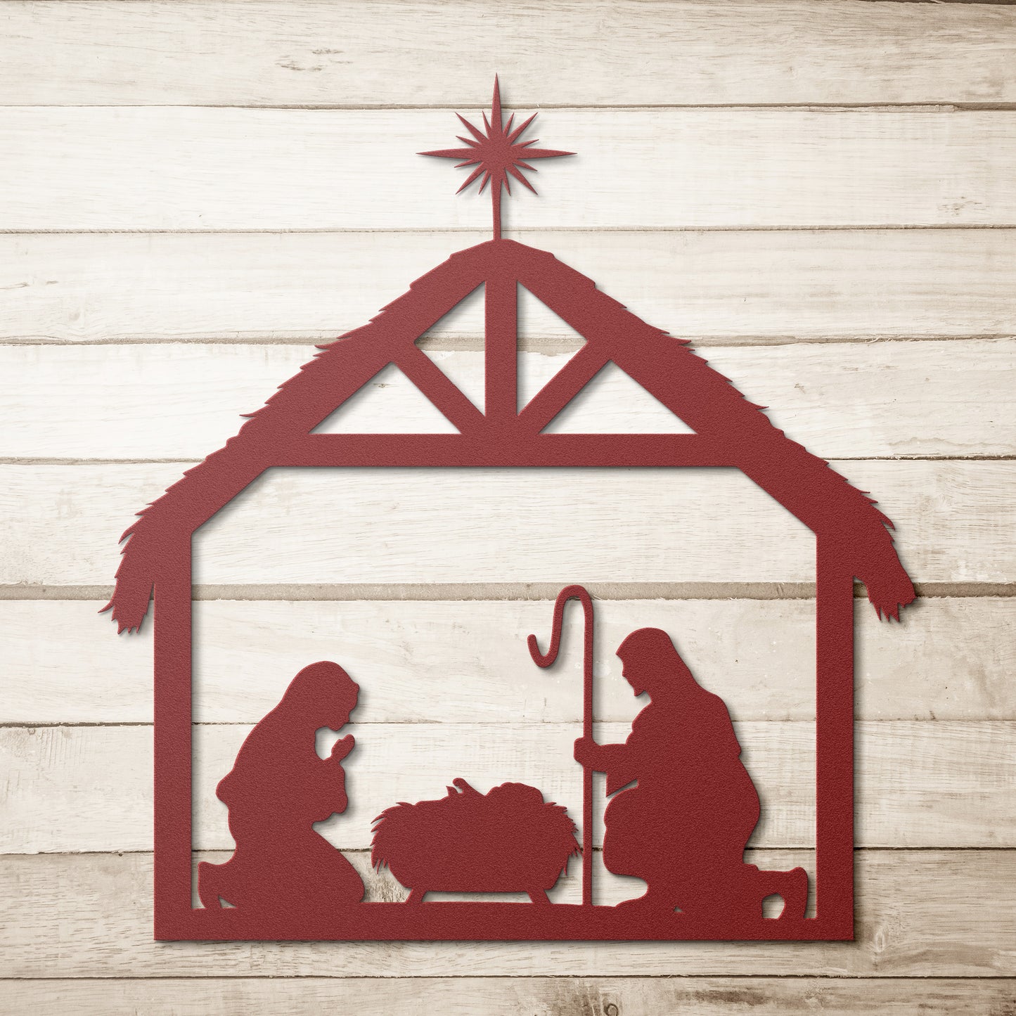 Jesus Nativity scene, Xmas Jesus, Christian Sign, Metal Wall Art, Housewarming Gift,