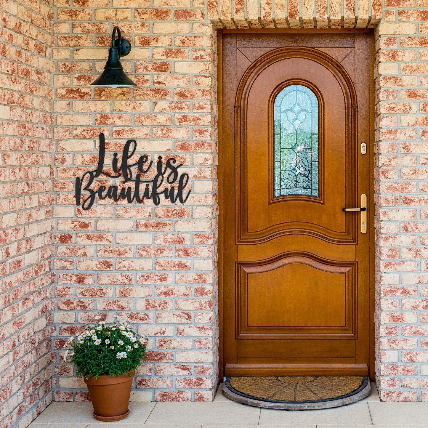 Life Is Beautiful Metal Word Art, Metal Words, Metal Wall Art, Housewarming Gift, Rustic Metal Wall Art