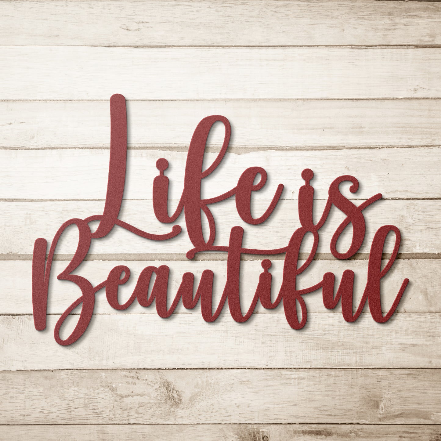 Life Is Beautiful Metal Word Art, Metal Words, Metal Wall Art, Housewarming Gift, Rustic Metal Wall Art