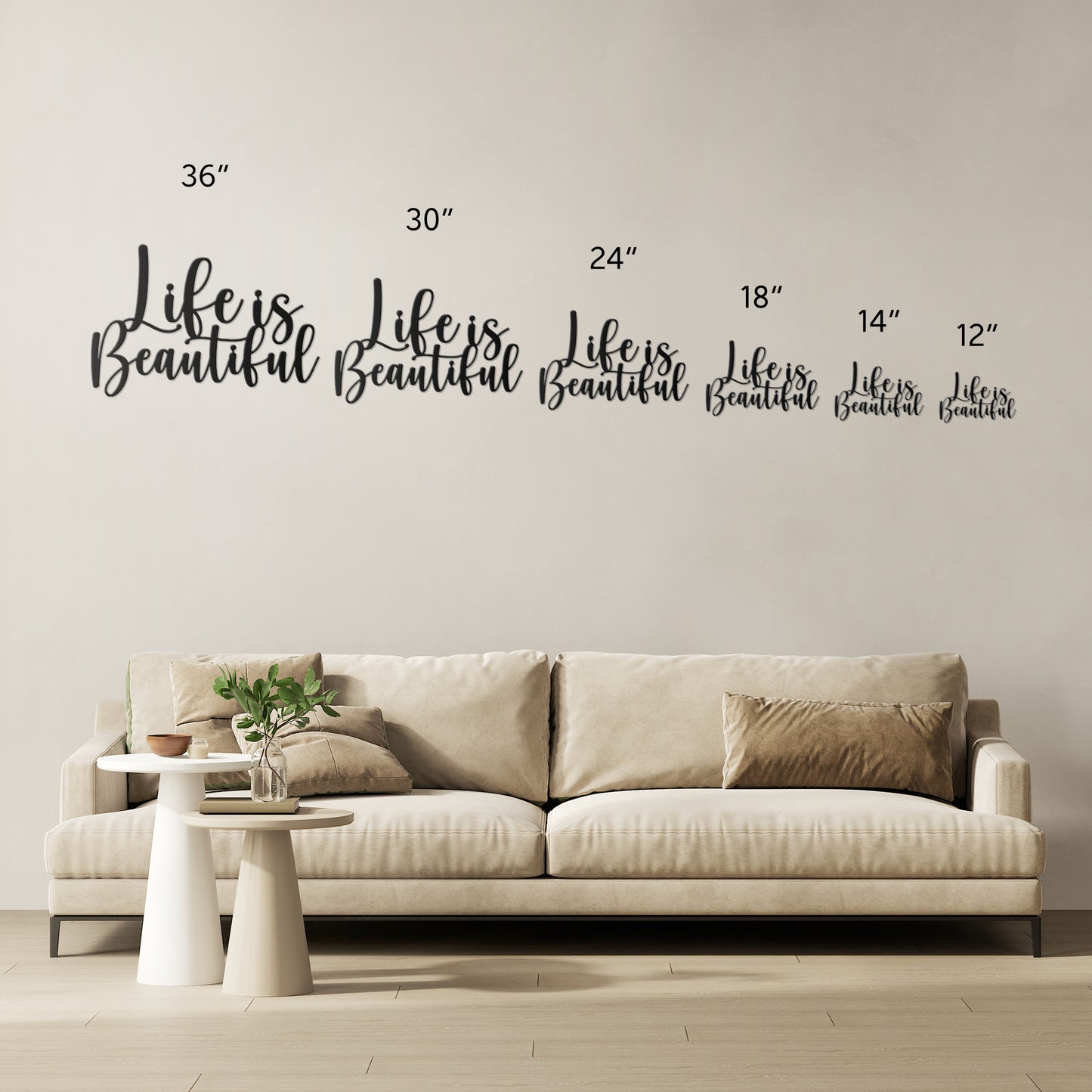 Life Is Beautiful Metal Word Art, Metal Words, Metal Wall Art, Housewarming Gift, Rustic Metal Wall Art