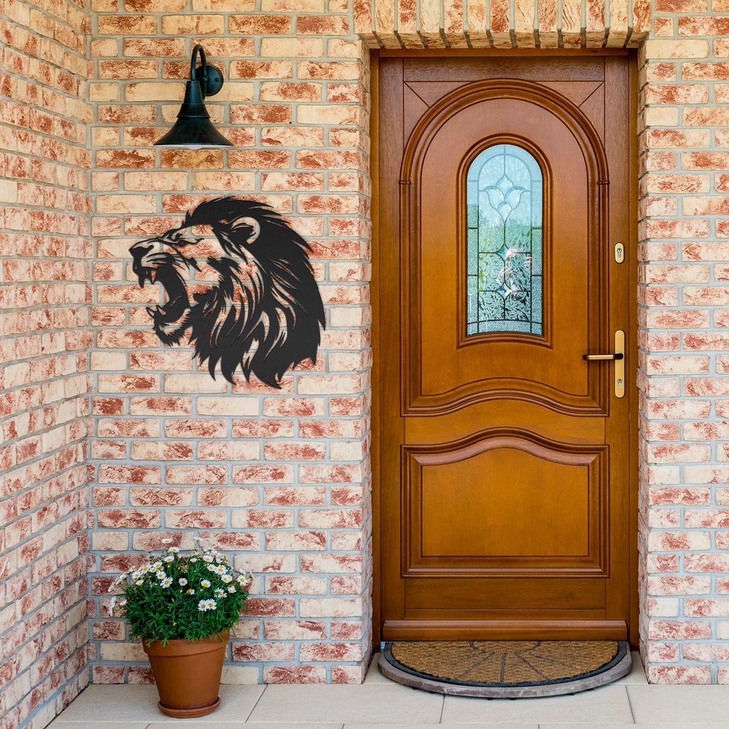 Lion Head Silhouette Metal Artwork, Metal Wall Hangings, Office Wall Art, Animal Wall decor, King of the Jungle