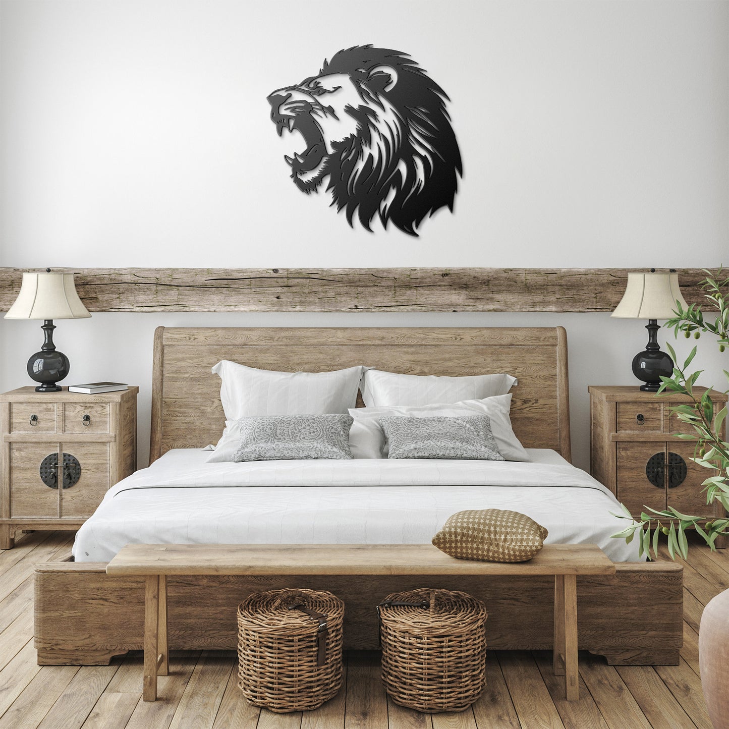 Lion Head Silhouette Metal Artwork, Metal Wall Hangings, Office Wall Art, Animal Wall decor, King of the Jungle